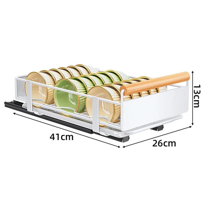 Basket Drawer Pull-Out for Cabinet with Drainer Organizer 41x26x13cm