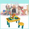 Multi Function Building Table For Kids With Large Plastic Blocks And Diy Creativity