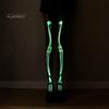 Halloween Skeleton Women Pantyhose Ghost Leg Print Contrast Color Glow at Night Luminous Thin Mesh Terrifying Anti-slip Cosplay Performance Skull
