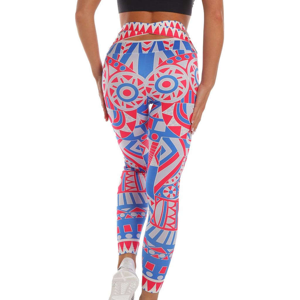 Fashion Women's Printing Breathable Hip Lifting Exercise Yoga Pants