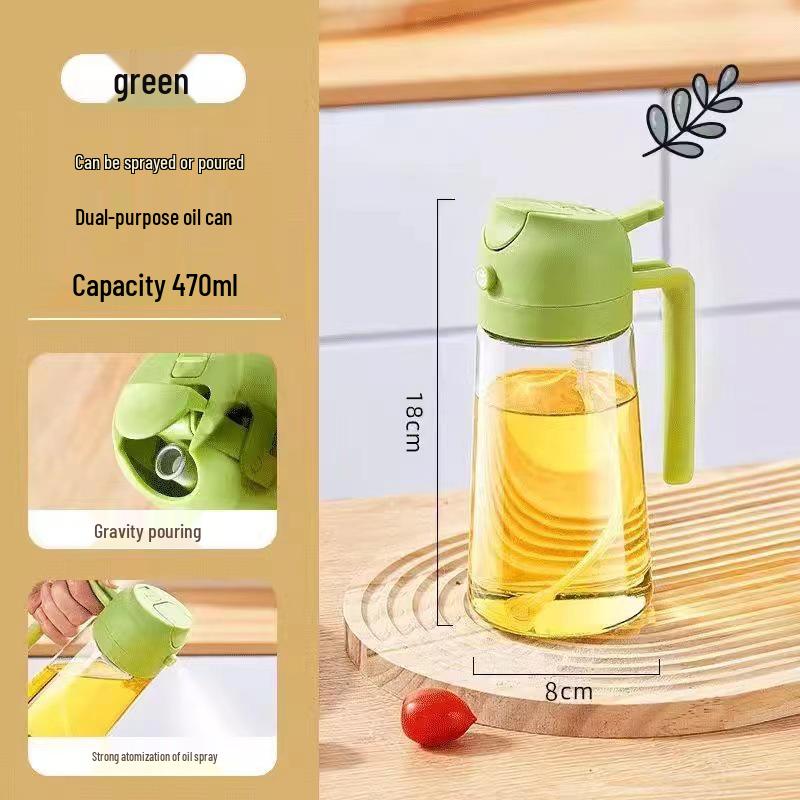 

Прозрачная стеклянная бутылка для масла двойного назначения, не содержащая свинца, с точными функциями распыления и налива, защищающими от протекания