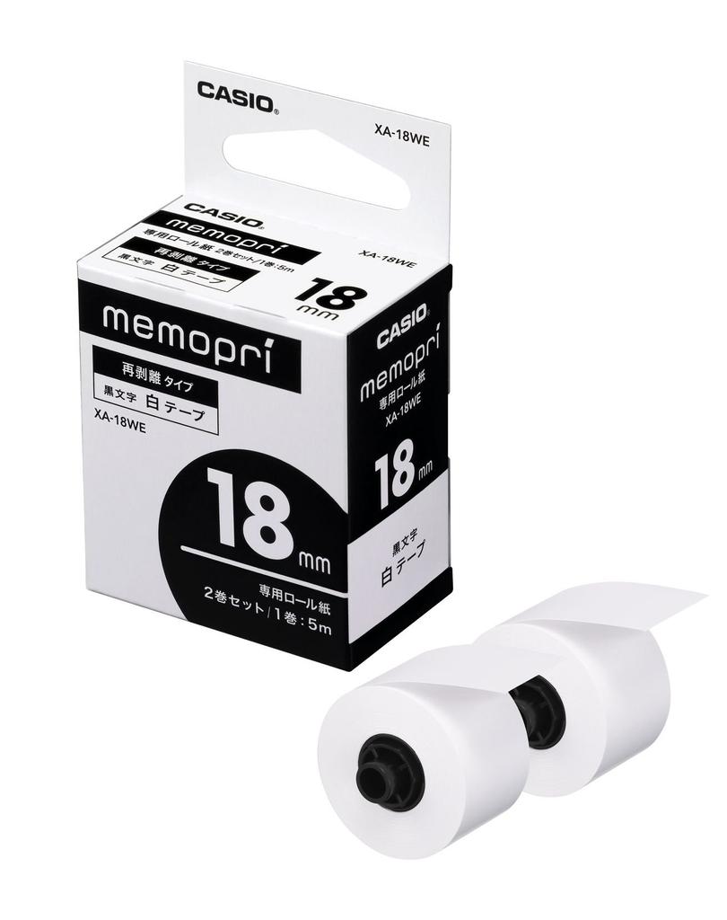 Casio Memopri Tape White XA-18WE