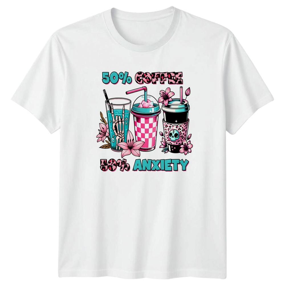 50 Coffee 50 Anxiety TShirt Pastel Goth Aesthetic Coffee Anxiety Birthday S