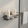 Wall-Mounted Bathroom Storage Rack Aluminum Alloy Punch Free Kitchen Condiment Racks Ventilated Drainable Bathroom Shelf