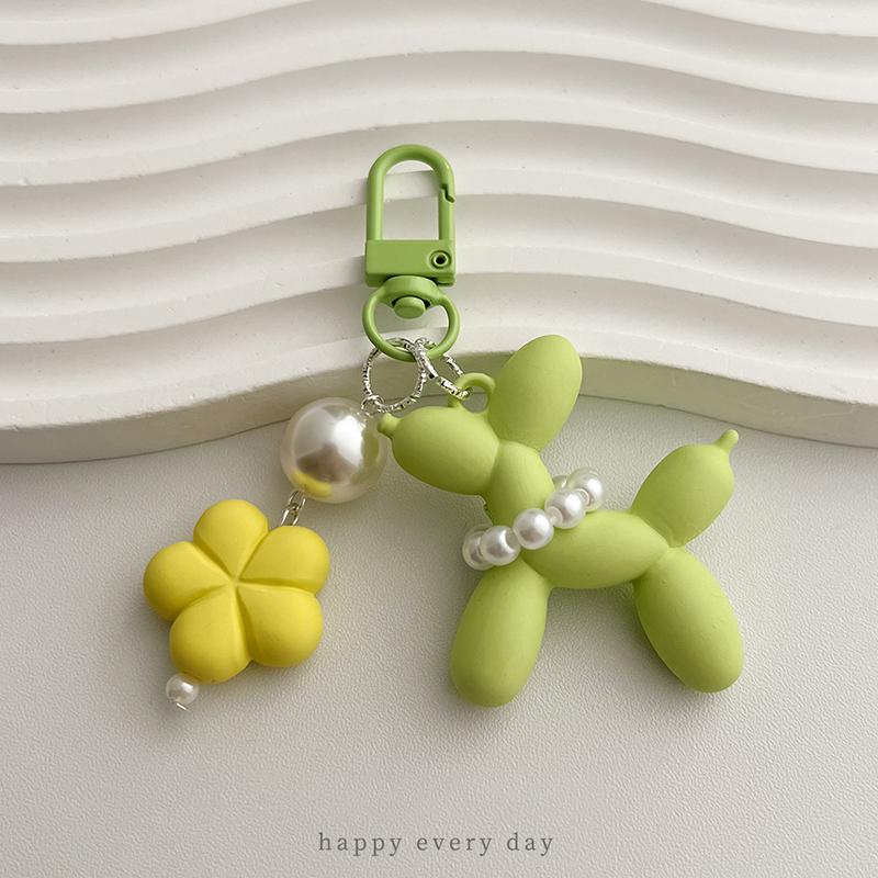 Blume Acryl Ballon Hund Cartoon Niedlich Schlüsselanhänger Schlüsselring Damen Herren Neu Glitzer Niedlich Haustier Tasche Auto Halter Airpods Box Freund Geschenk