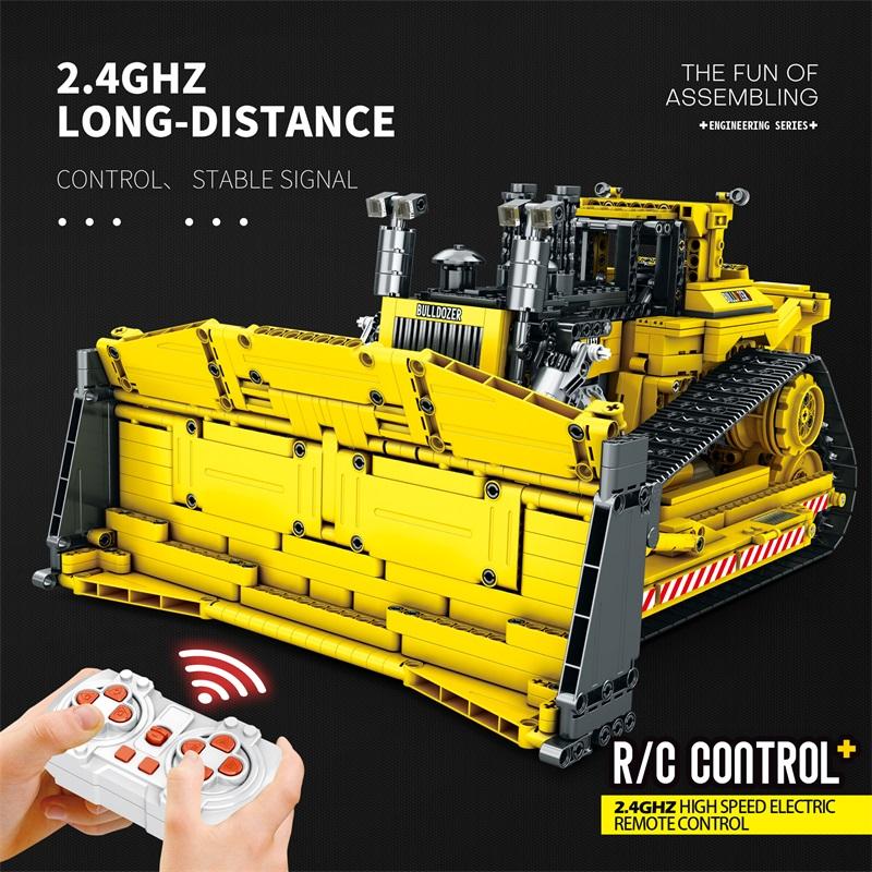 Non-Toxic 1836Pcs D11 Bulldozer Remote Control Engineering Vehicle Building Blocks Rc Car Model Bricks Diy Toys For Kids Birthday Gifts