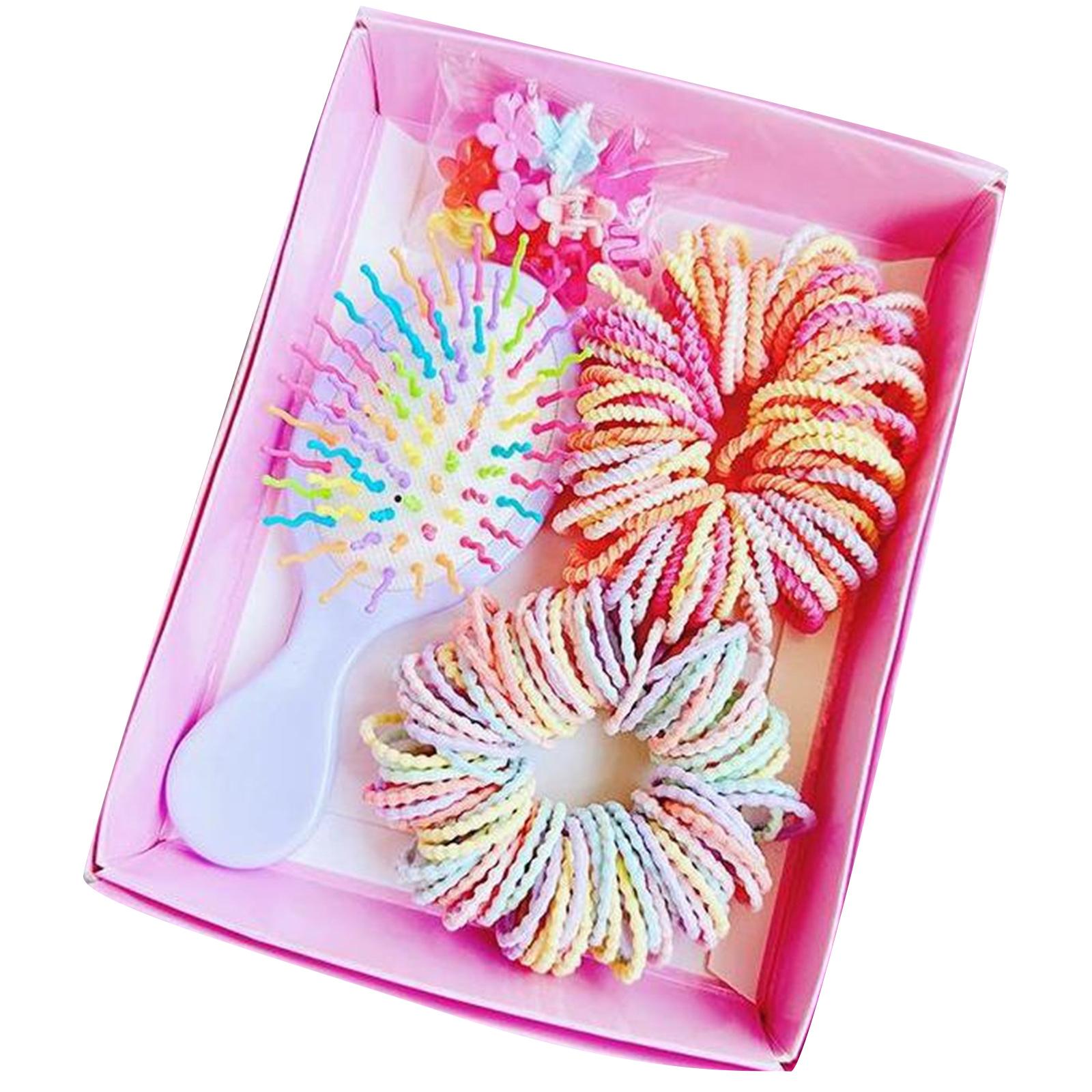 

Kids Hair Accessories Kits With Hair Comb and Elastic Hair Band Side Clip For School Children Everyday Hair Styling Use T4