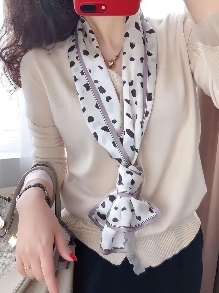 111 mulberry silk scarf French rose silk double crepe silk scarf long silk streamer Hangzhou silk spring and autumn