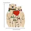 Wooden Bear Ornament with Engraved Names Animal Family Puzzle Customizable