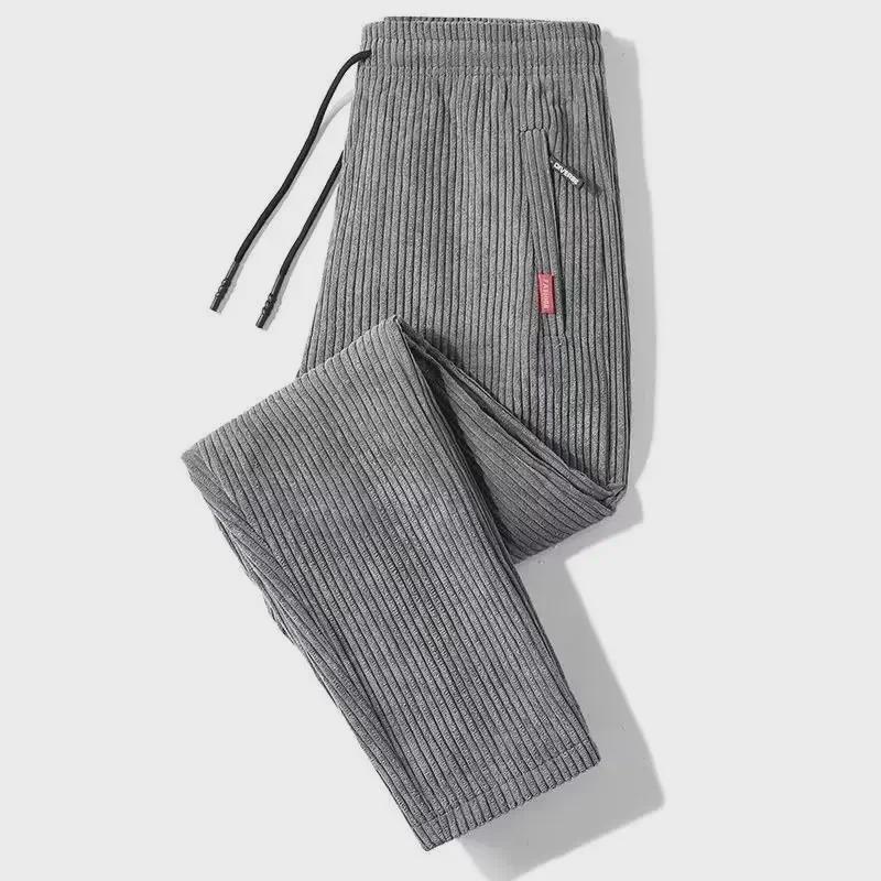 Men's Premium Corduroy Straight-Leg Trousers - Comfortable Autumn Casuals in Large Sizes