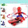 Superhero Red Electric Spiderman Skateboard Toy With Music And Bright Lights For Kids