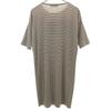 impression Border Pattern Five-quarter Sleeve One Piece 36 Beige Women Used