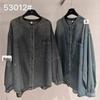 Xiao Wang's Retro Denim Round Neck Oversized Casual Jacket