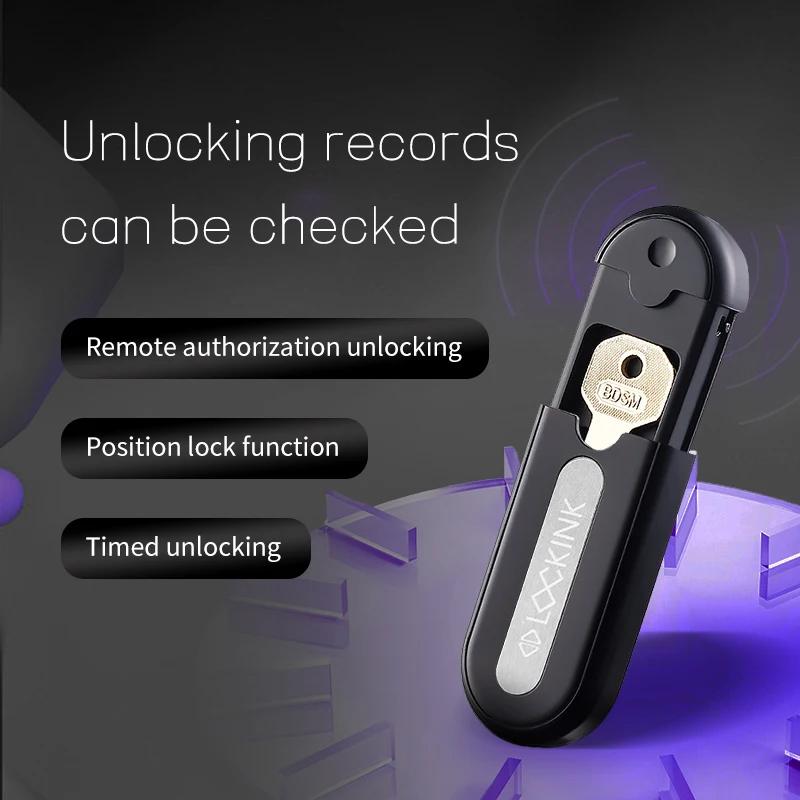 Inteligentný trezor na kľúč chastity pre mužov, zámková skrinka z ABS+živice s ovládaním cez mobilnú aplikáciu, Držiak kľúča na klietku a diaľkové odomykacie zariadenie