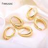 25*19mm Gold Plated Oval Hoop Earrings New In Hot Sale Korean Fashion Women Earrings Jewelry Christmas Gifts