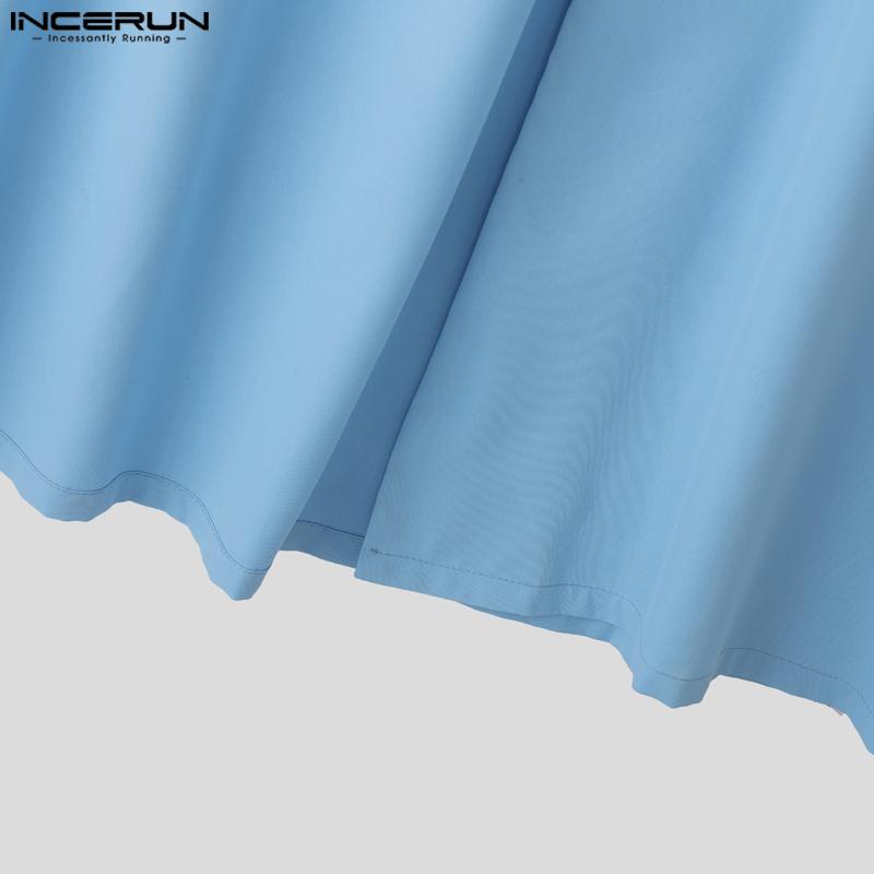 INCERUN Autumn Men Long Sleeve Belt Irregular Long Cardigan Coats Outwear