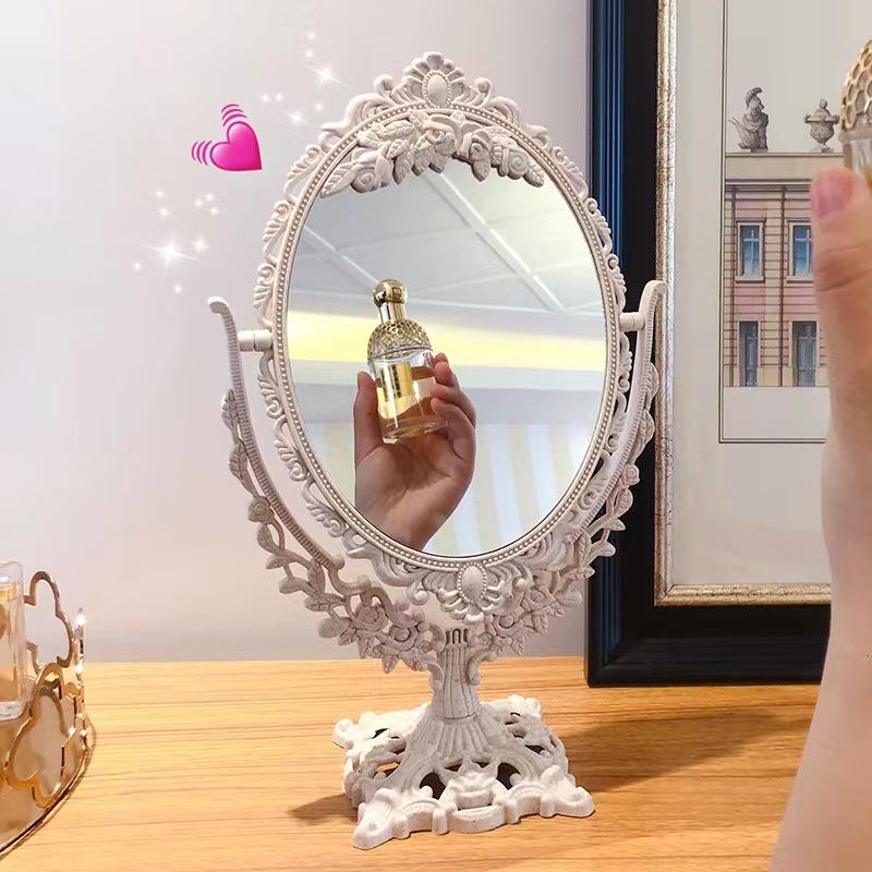 Double-Sided Rotatable Acrylic Mirror: High-Definition Vanity Mirror for Bedroom Tabletop Use.