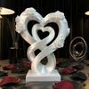 Modernes Herz-Rosen-Ornament Romantisches Herz-Statuen-Ornament Kreatives Liebes-Ornament Valentinstagsgeschenk