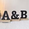 Rustic Artificial Wood Alphabet Letter Vintage Style Desktop Decor for Home Birthday Christmas Wedding Party Supplies
