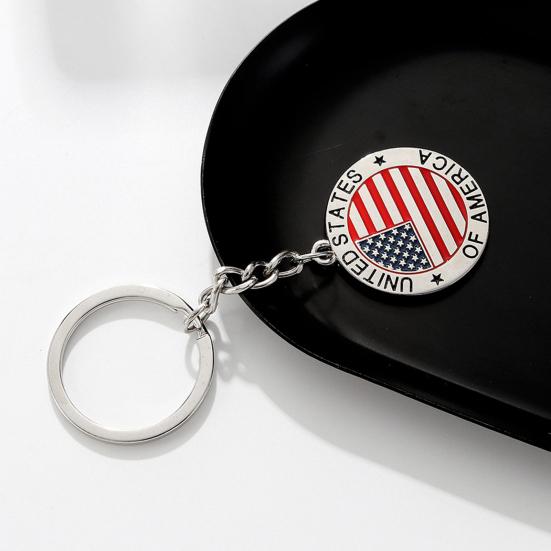 1/4ks Keep America Great Again Keychain Cross Goddess Shape Vzor americké vlajky Kovový přívěsek na klíče pro politické nadšence