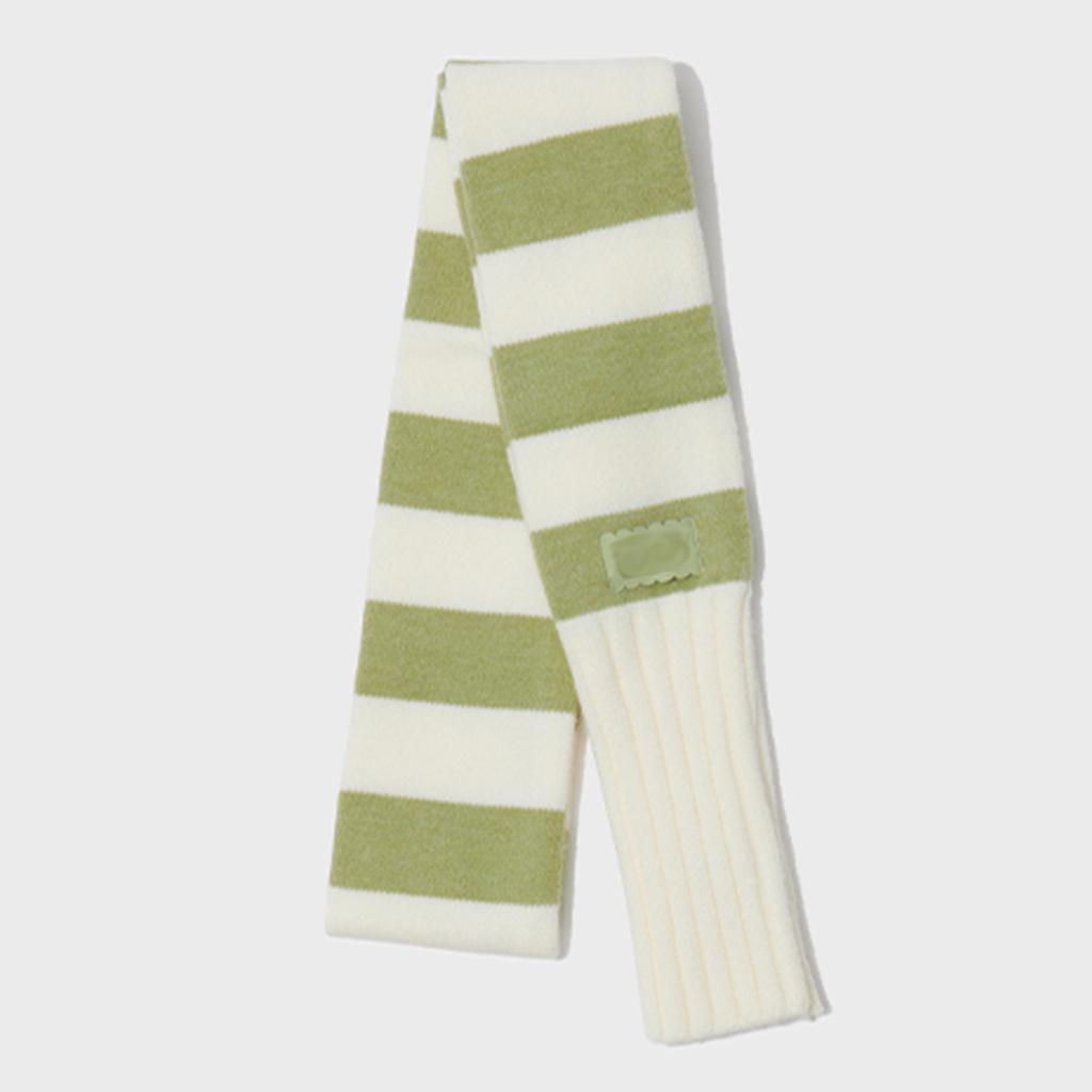 Niche designer striped knitted scarf women's winter concave shape decorative high-end scarf
