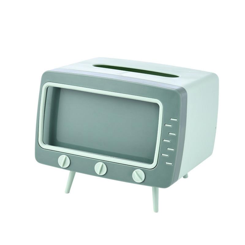 

Multifunctional TV Shape Tissue Boxes Creative Phone Holder Sundries Storage Desktop Paper Holder Organization Decoration