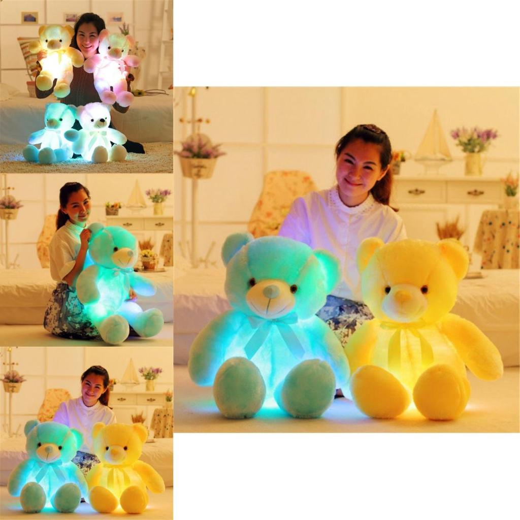 Pluszowy Miś LED 50cm Z Kolorowymi Świecącymi Lampkami Na Magiczne Nocne
