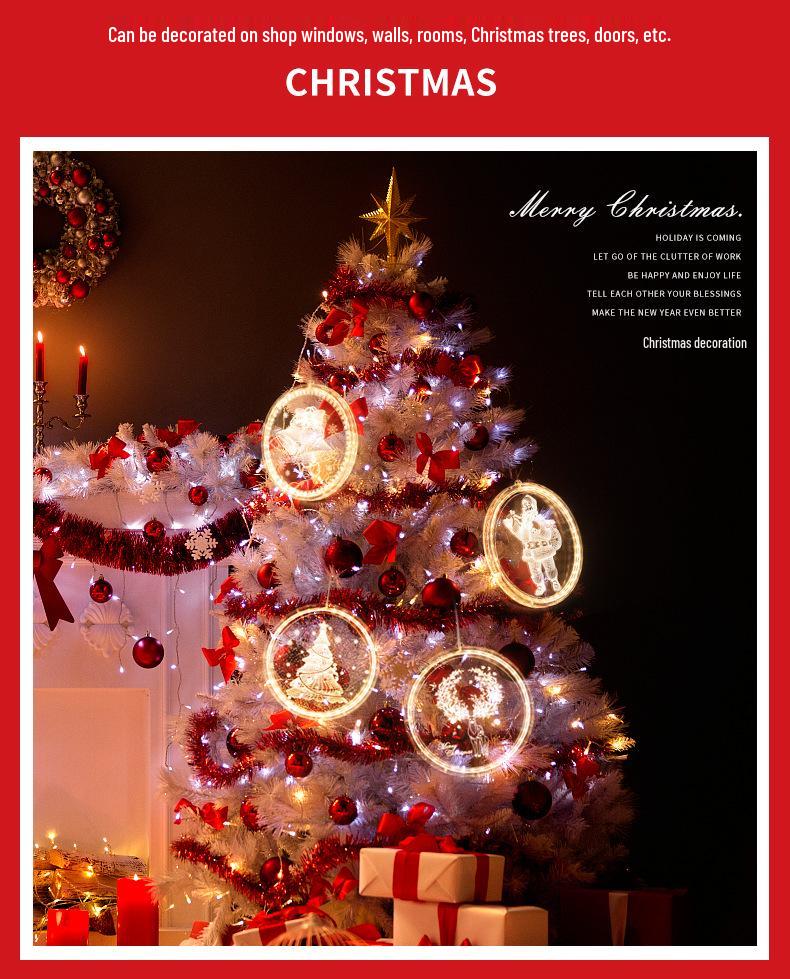 Battery-Operated LED Christmas Luminous Letter String Lights with Suction Cups