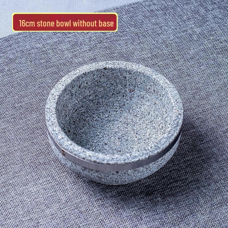 Korean Bibimbap Stone Bowl - Durable Natural Stone Earthenware for Cooking