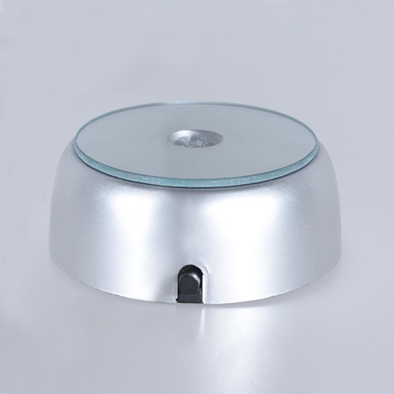 4 LED Luminous Base Light Colorful Round Stand Base for Cocktail Crystal Glass Transparent Objects