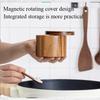 Salt Cellar with Spoon and Swivel Lid, Acacia Wood Salt Salt Keeper, Wood Jar for Kitchen, Perfect for Storing Seasonings