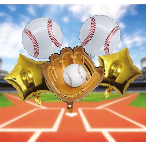 [Balloon Shop] Baseball Balloon (Large) Birthday Glove Ball Star Decoration Present Surprise Aluminum Balloon Commemorative Stunning (Birthday)
