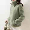 Plush Coat Zipper Closure Coldproof Comfortable Women Coral Fleece Jacket Outerwear
