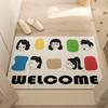 Entry Door Floor Mat Cartoon Can Be Cut Silk Circle Floor Mat Household Entrance Door Can Scrape Mud And Soil Wear-Resistant Non-Slip Pad