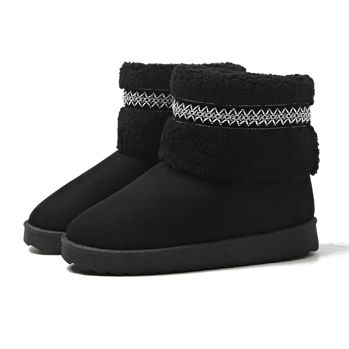 

Женские зимние ботинки из искусственной замши на платформе с нескользящей подкладкой из искусственного меха, полусапожки, женская зимняя теплая удобная мягкая обувь для ходьбы 41 чёрный