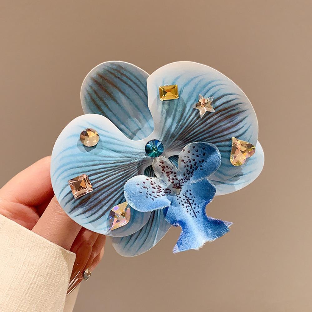 Butterfly Orchid Seaside Vacation Headwear Crystal Bohemia Barrettes  Photograph