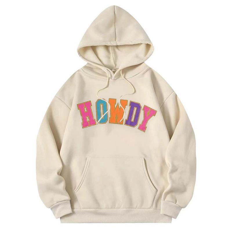 Spring and Autumn New Casual Fashion Printed Versatile Top Women's Long Sleeve Hooded Sweater