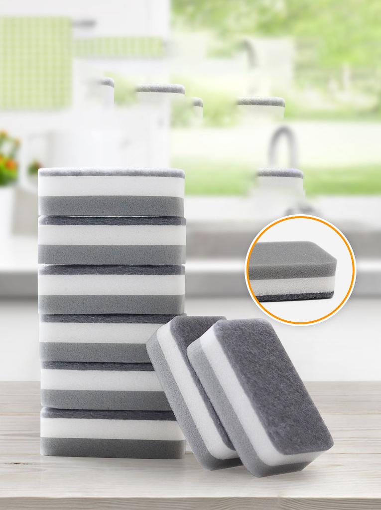 10pcs Cleaning sponge, scouring pad, sink or kitchen stove cleaning cloth, antibacterial washable cleaning brush