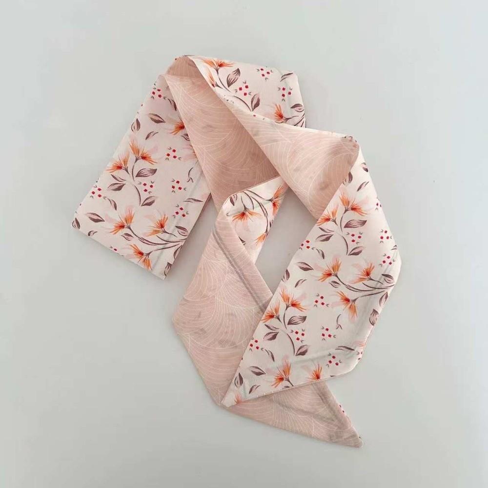 Headband Small Silk Scarf Floral Print Hairband Decorative Ribbon  Women Hair Accessory