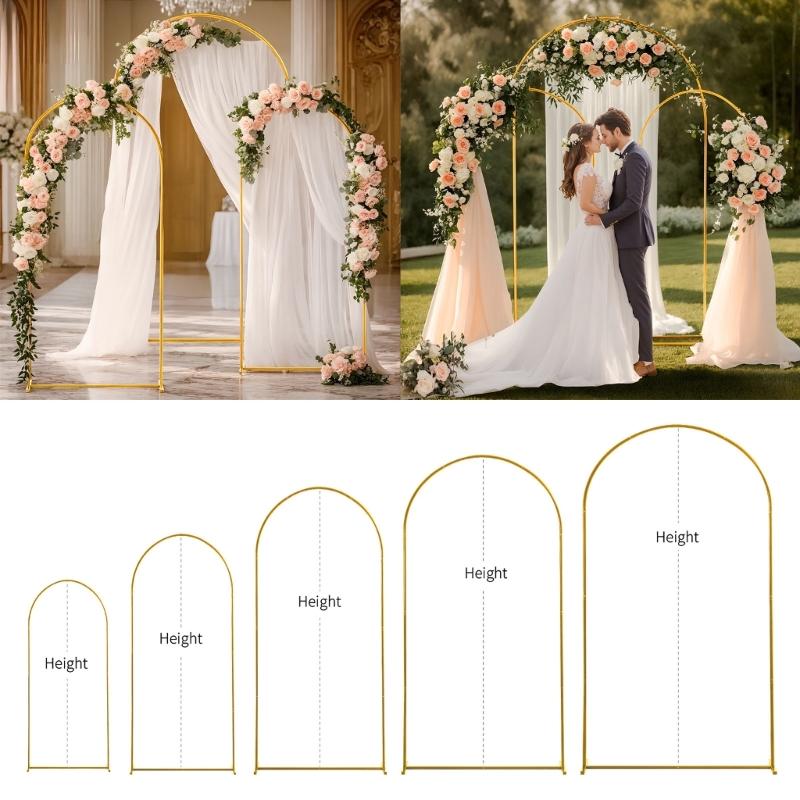 Goldener Eisen Hochzeitsbogen Dekor mit mehreren Größen Einfache Montage Party Hintergrundstruktur