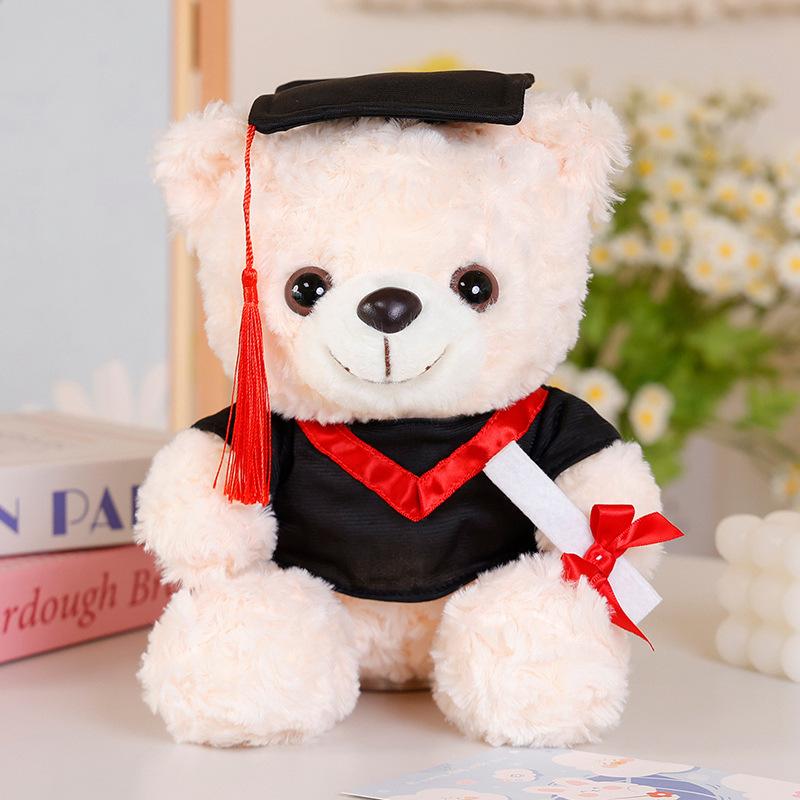 Graduation Bear Doll Make Logo School Emblem Doctor Hat Bear Teddy Bear Doll Plush Toy Doctor School Gift