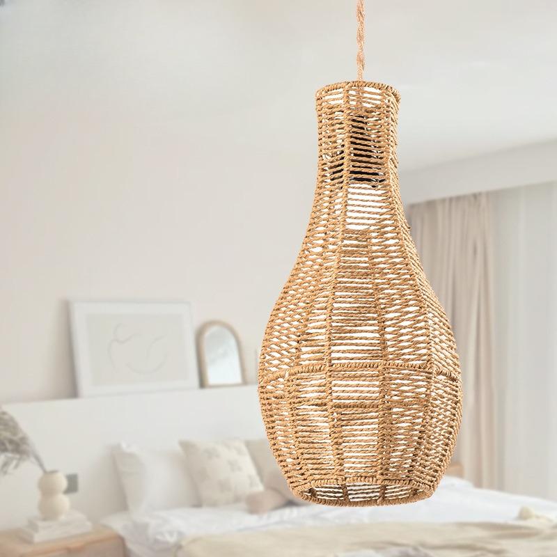 Weave Rope Lampshade Lighting Fixtures Rustic Decoration Hanging Lamp Shade for House Hallway Living Room Home Dining Room
