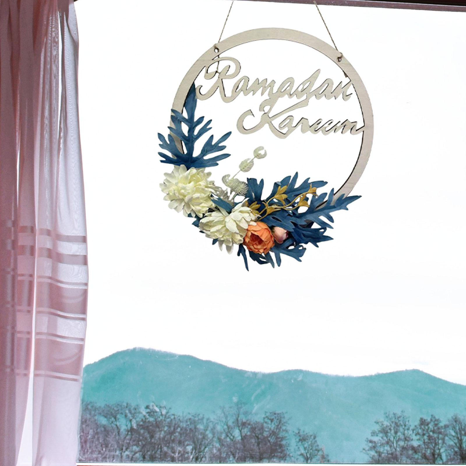 

Ид Рамадан Мубарак Венок Искусственный AL Fitr 30 см Деревянный Подвесной Знак для Крыльца