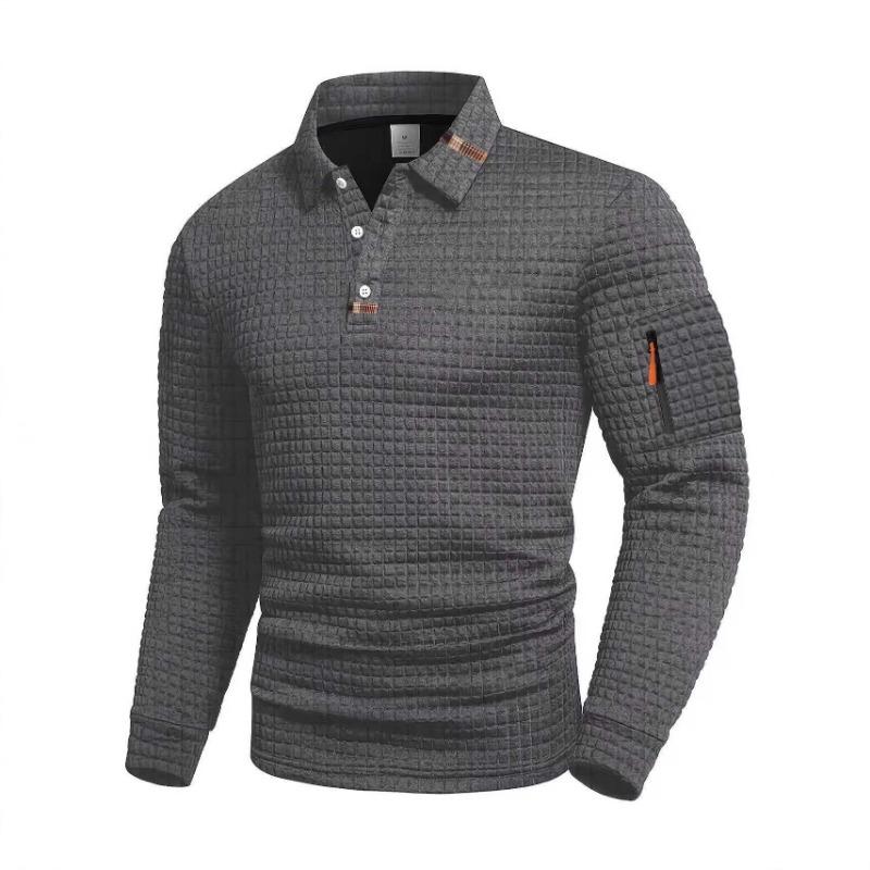 Herren Revers Genähte Tasche Reißverschluss Verziertes POLO-Shirt Ist Geeignet für Täglich Lässig Sport