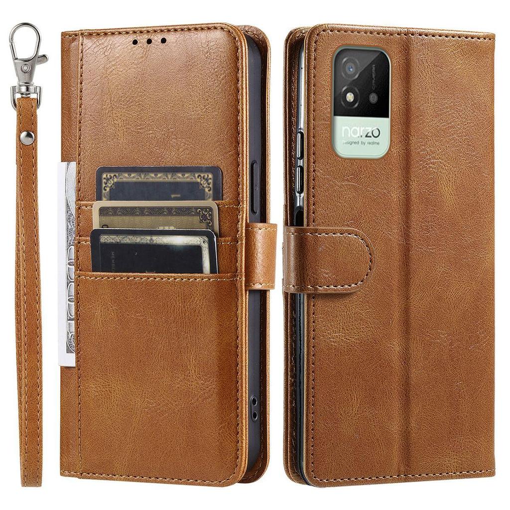 Cover for Realme Narzo 50i Retro PU Leather Flip Wallet Phone Case Multi Card Slots