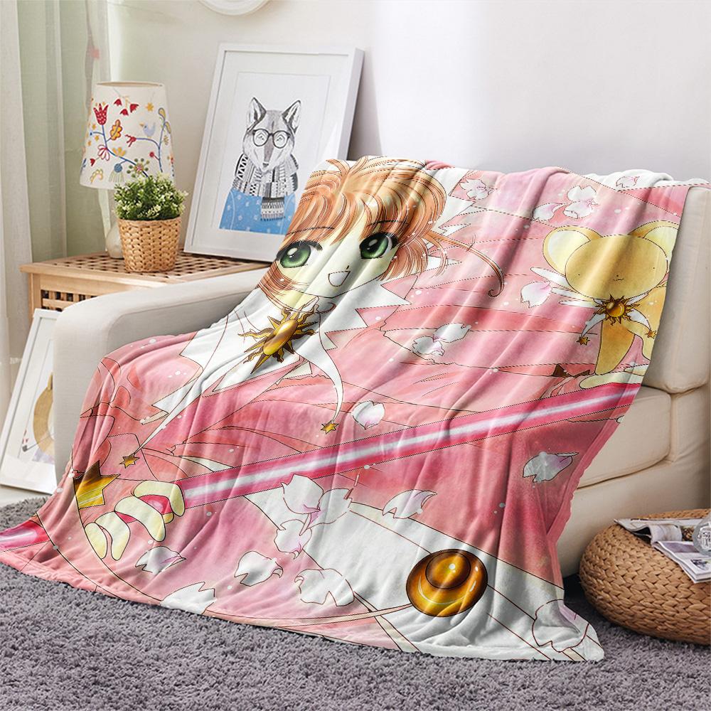 

Cardcaptor Sakura Kinomoto Sakura Theme flannel blanket, comfortable for daily home use, perfect gift for fans 75x90cm
