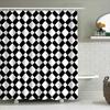 Modern Bathroom Decor: Bold Black White Checkered Shower Curtain Set For Bathrooms Waterproof Fabric With Hook Rings (205X183Cm)