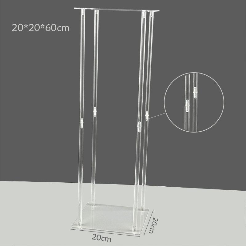Elegant Transparent Square Frame Flower Stand for Weddings and Events