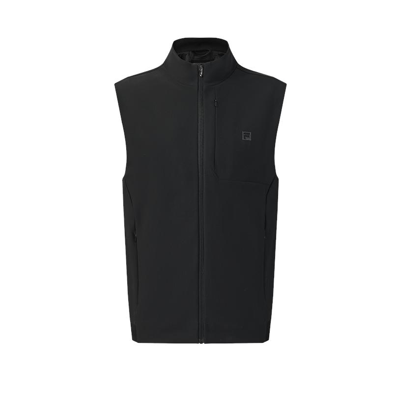 Fila Golf Series Simple Classic Basic Solid Color Sports Training Versatile Comfortable Vest Men Vest Deep-Black A11M615504FBK