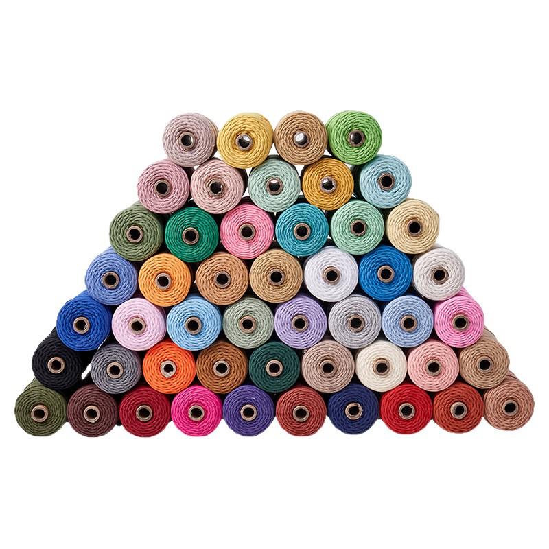 Colorful Core-Spun Cotton Rope for DIY Weaving, Tapestry, and Decorative Projects